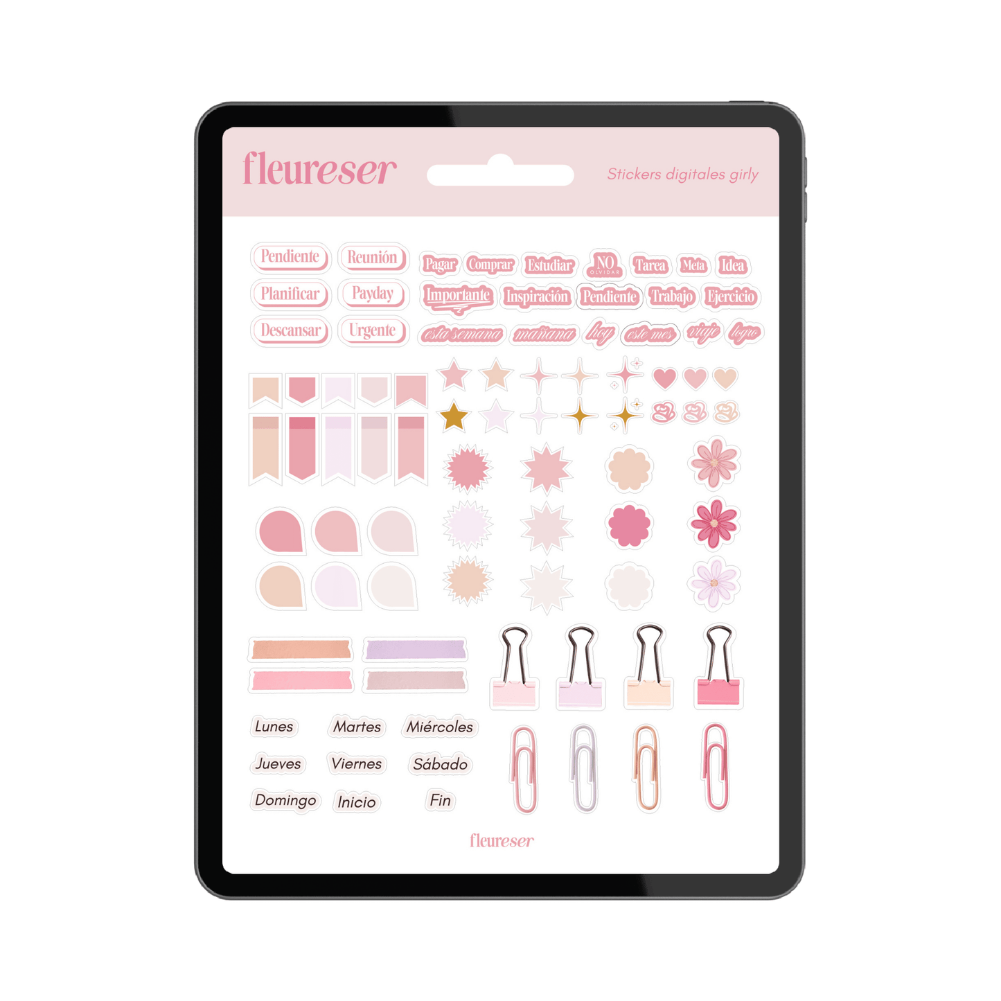 Girly Stickers Digitales Set Completo