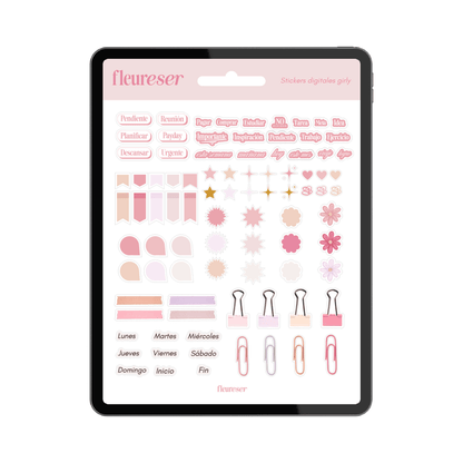 Girly Stickers Digitales Set Completo